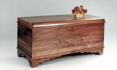Walnut waterfall hope chest